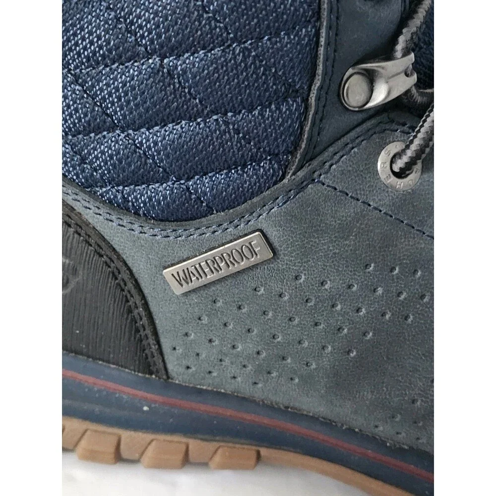 SKECHERS WORK WOMENS BOOT US 6.5 MCCOLL NAVY BLUE BLACK 108004 EH COMP TOE